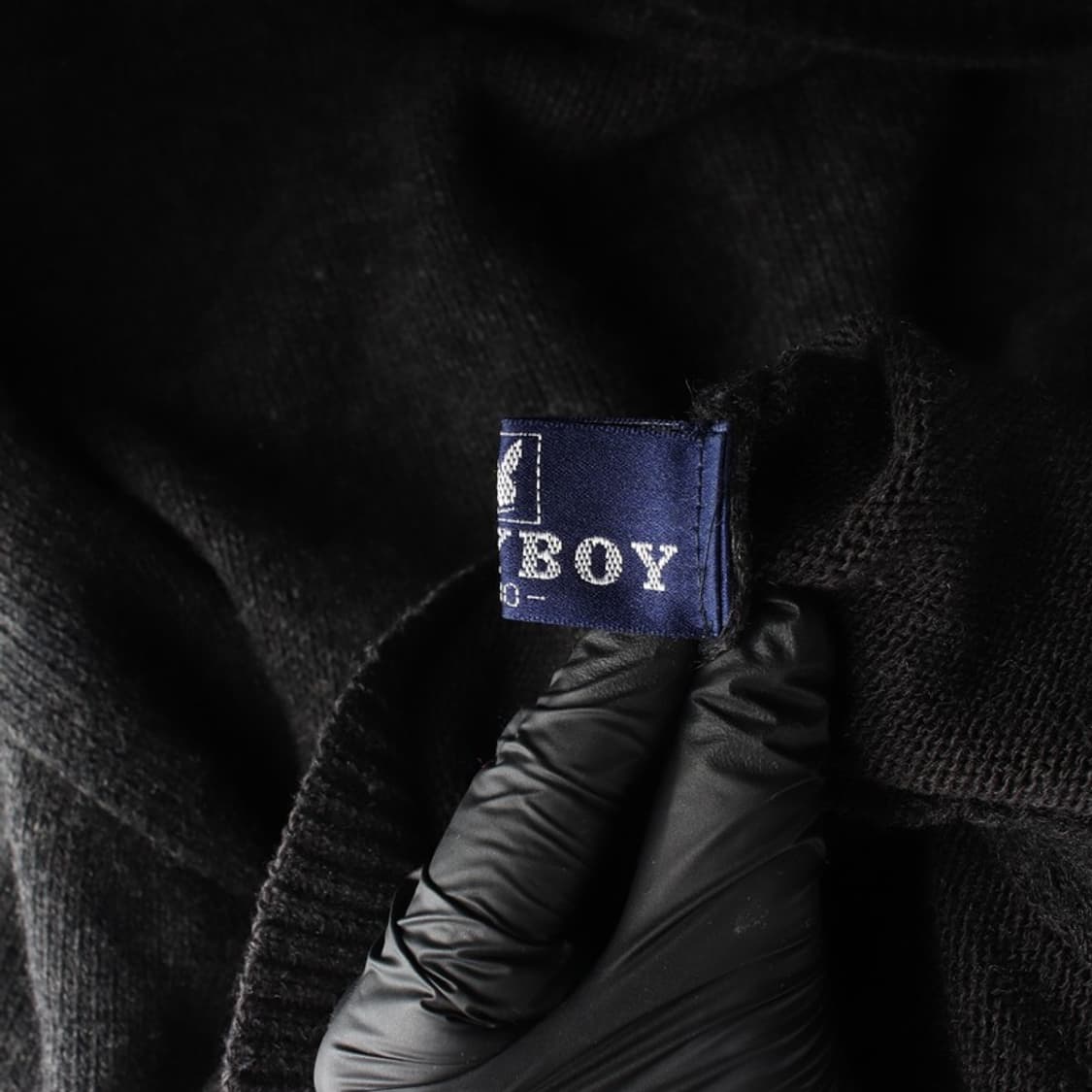 플레이보이 자수 로고 블랙 모크넥 반목 니트 상품이미지6