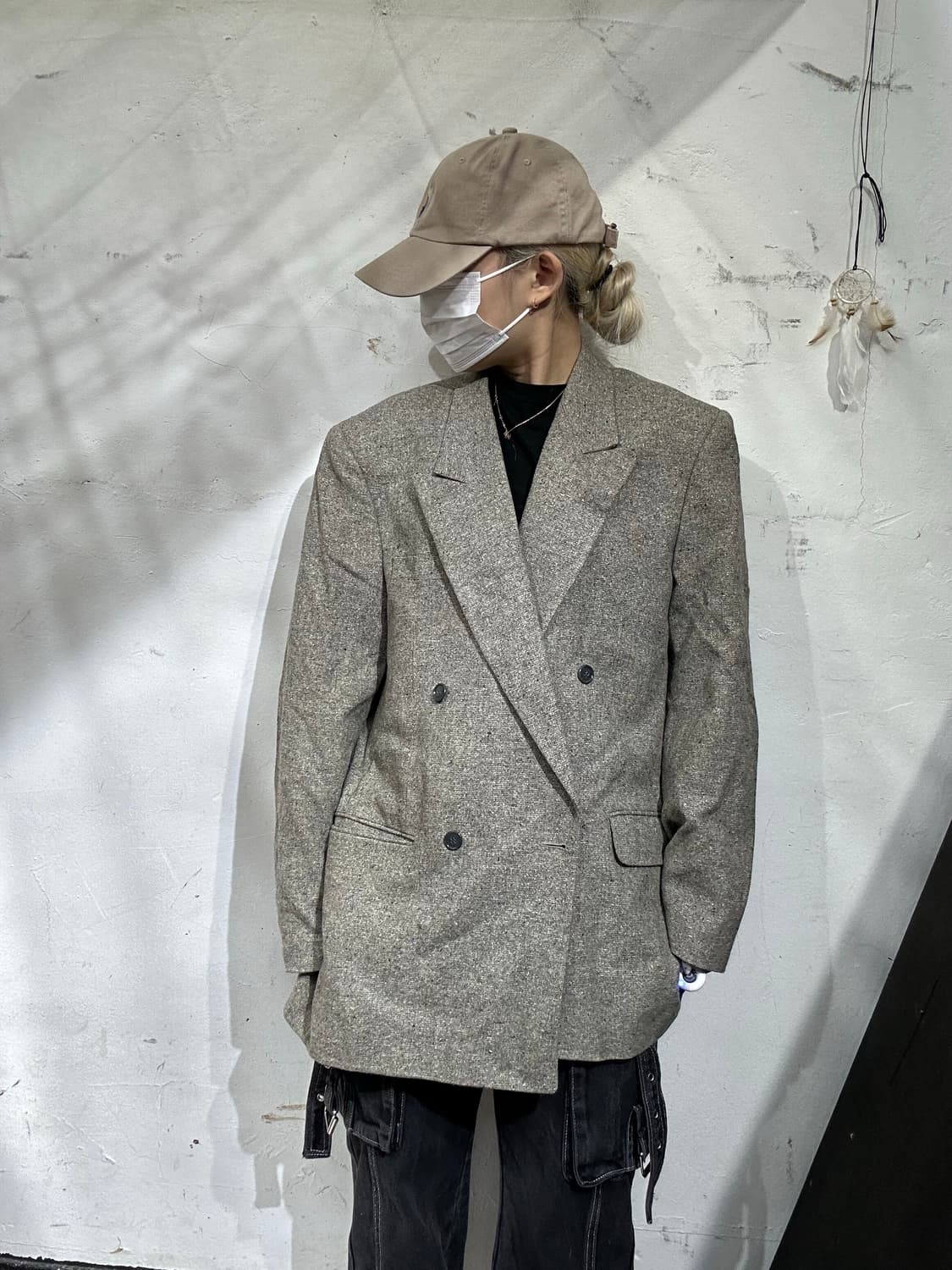 빈티지 그레이 오버핏 코트 상품이미지2