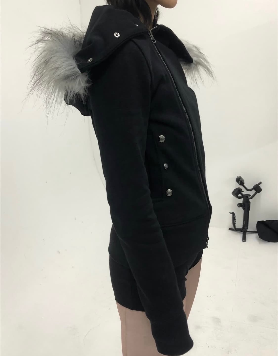 unbalanced fur hoodie 상품이미지3