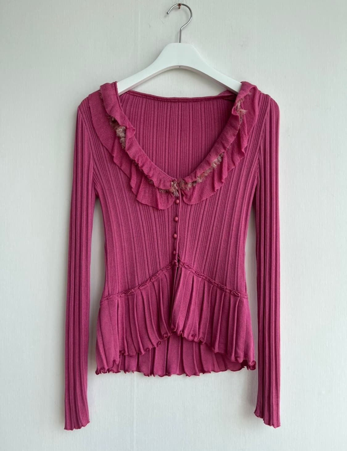 Austin Reed 핑크 프릴 플리츠 가디건 상품이미지4