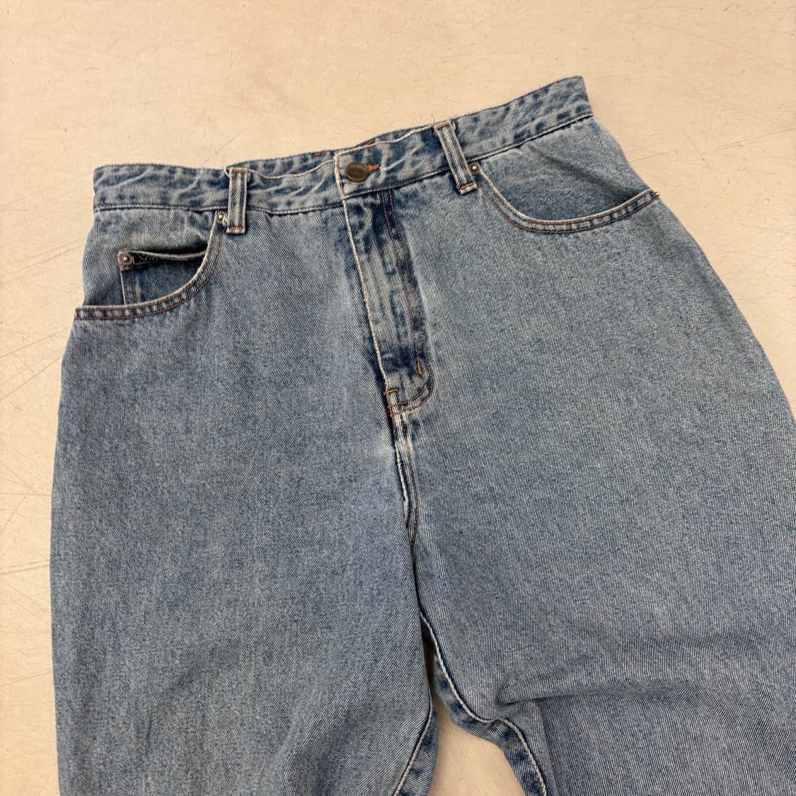 빈티지 워싱 연청 데님 팬츠 상품이미지2