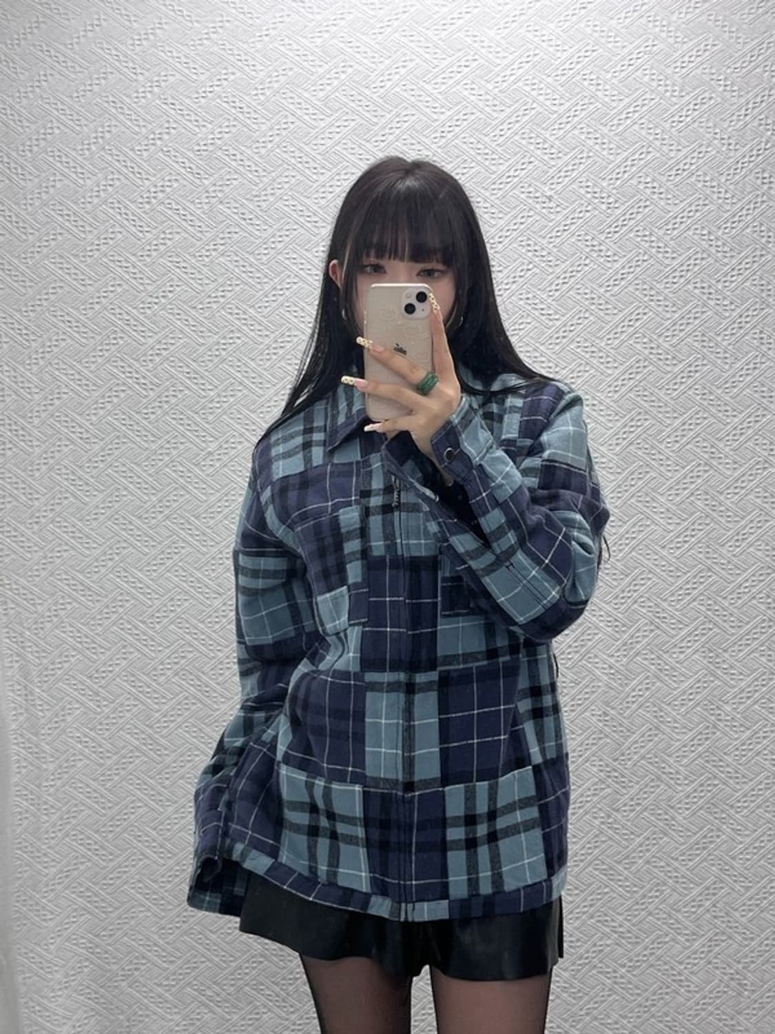 오베이 올드스쿨 캐주얼 빈티지 격자 체크 자켓 M C09908 상품이미지2