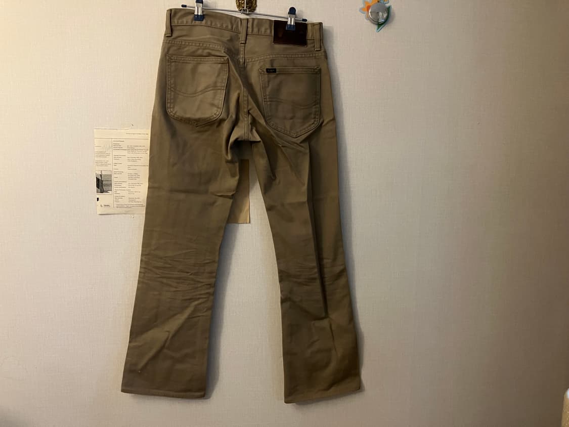 베이지 리 라이더 부츠컷 코튼팬츠 상품이미지3