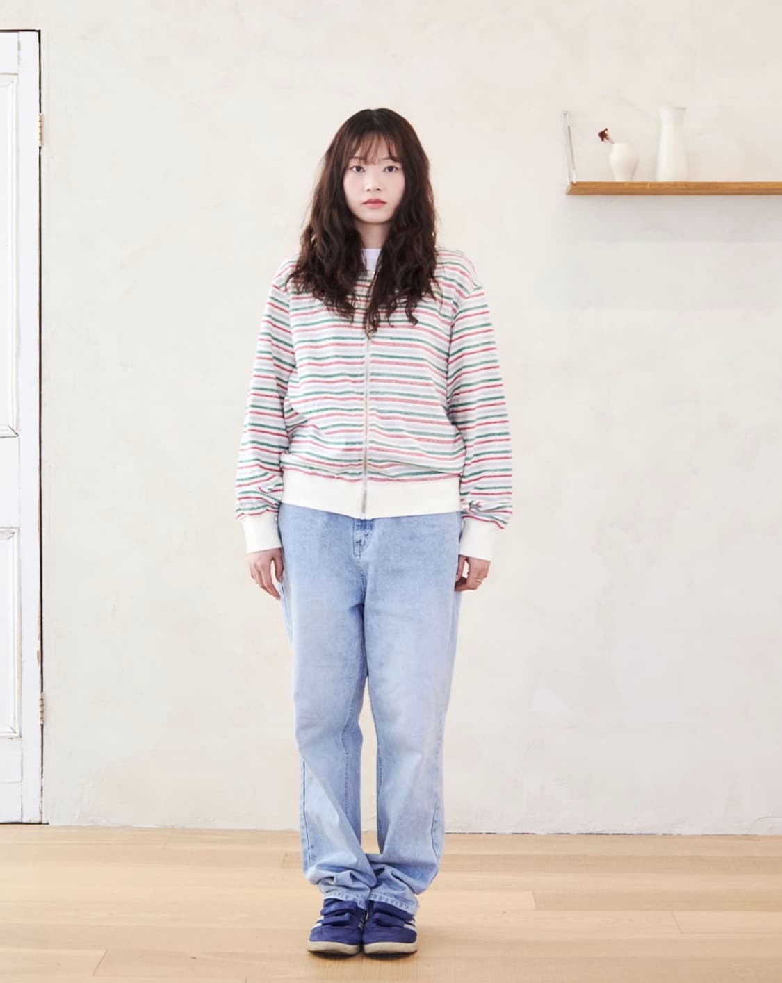 Kimaura 스트라이프 집업 후디 상품이미지2