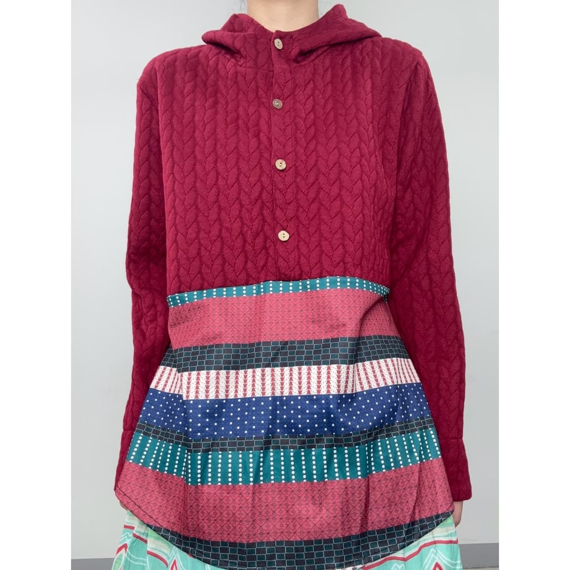 빈티지 에스닉 히피 후드티 상품이미지1