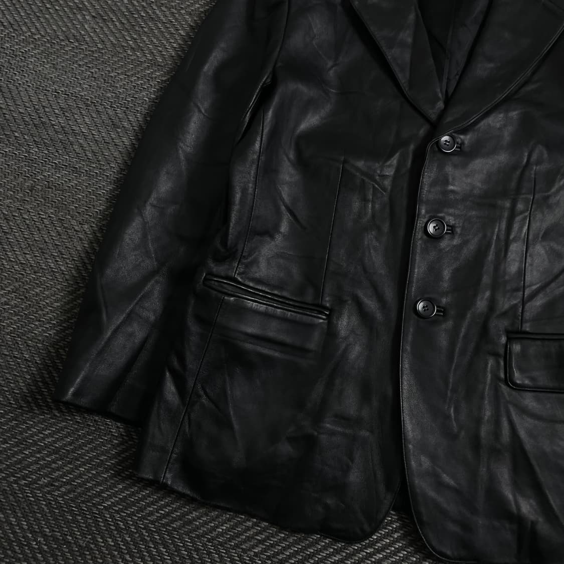 ELK NOSAMOURS 램스킨 가죽 블레이저 블랙 y 4405 상품이미지4