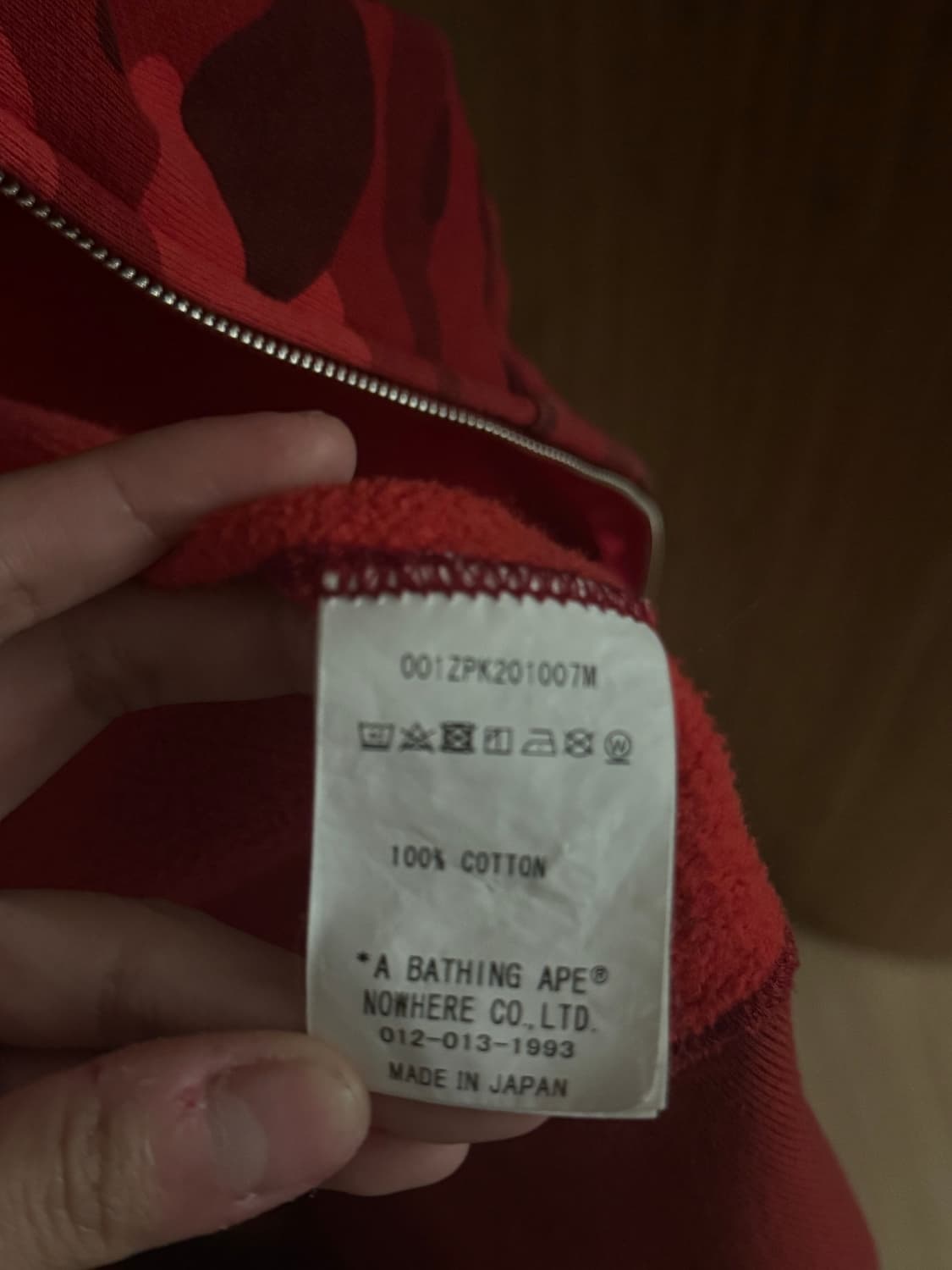 베이프 샤크후드집업 적계 XL 상품이미지5