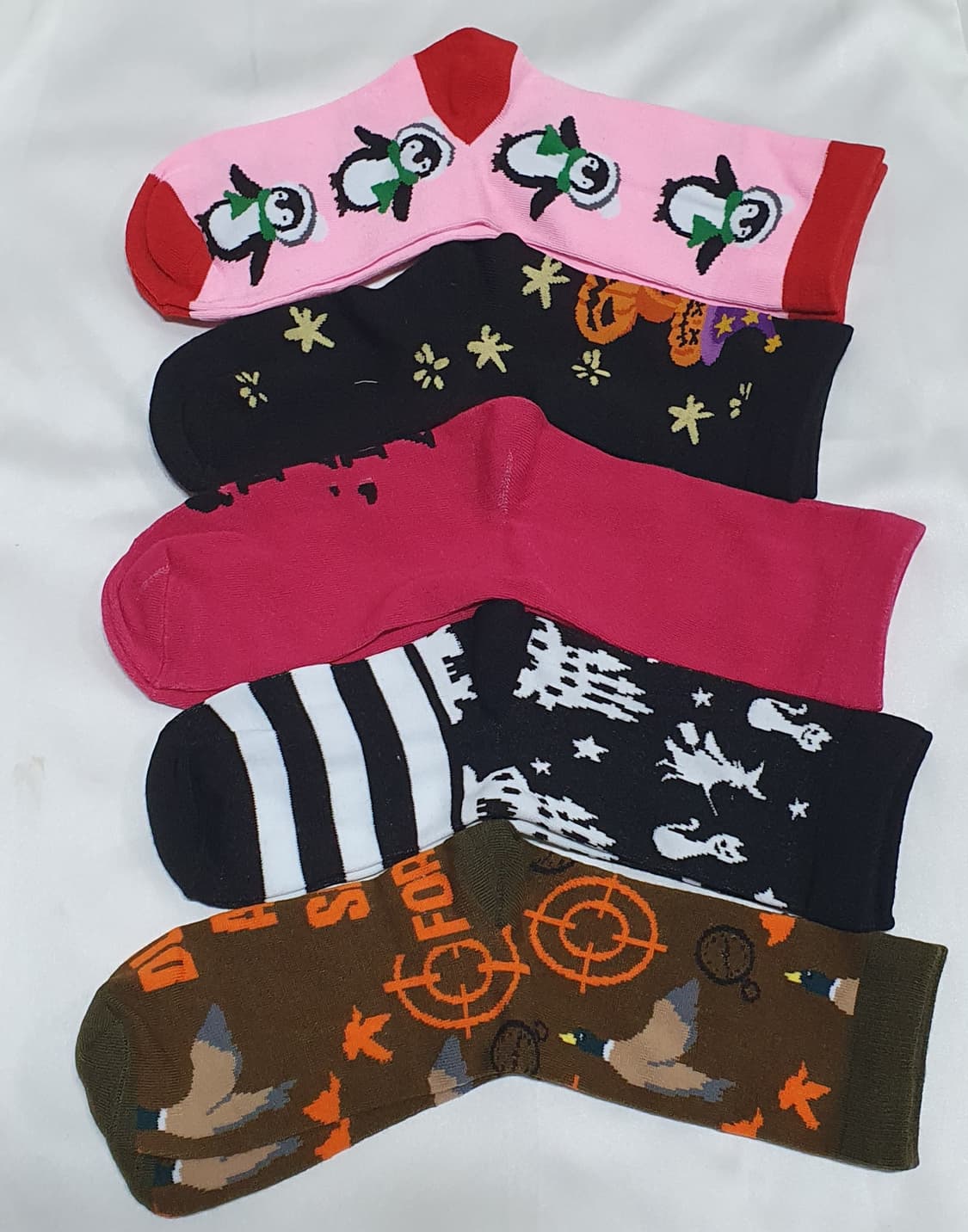 5컬레 가격~ 핑크 블랙 브라운 펭귄 호박 할로윈 에이치앤엠 양말  상품이미지1