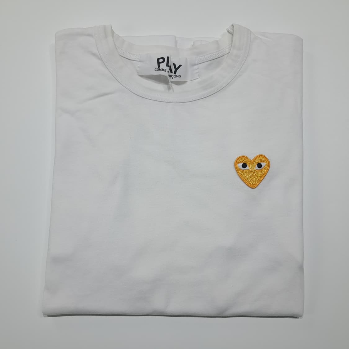 CK115 L 꼼데가르송 일본판 골드하트 화이트 티셔츠 반팔 상품이미지8