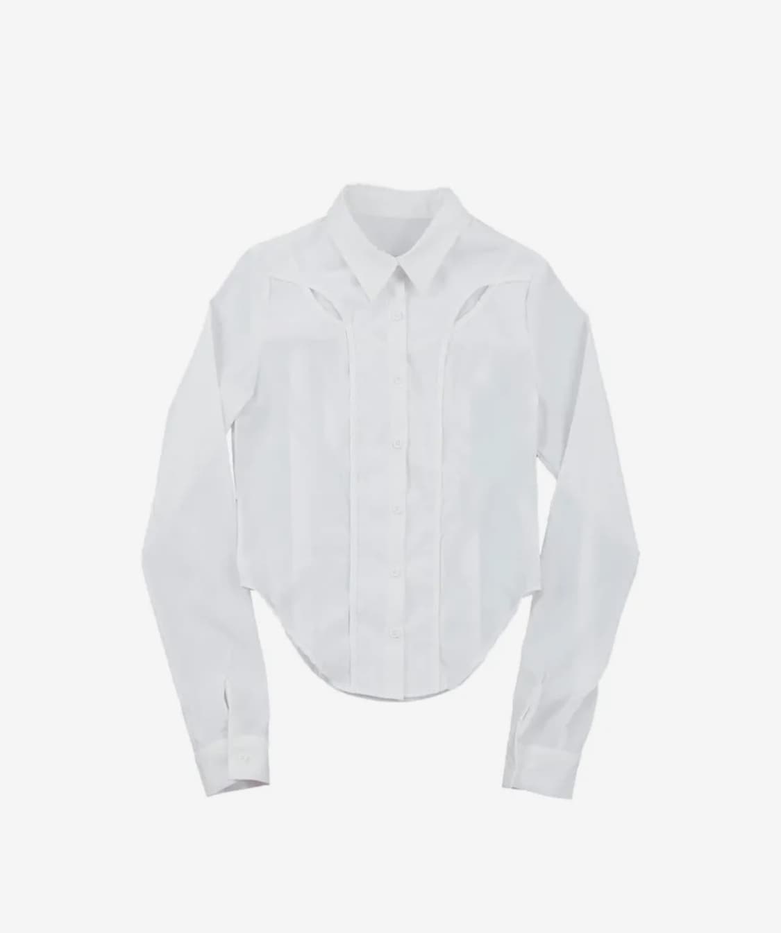 OJOS 오호스 체크홀셔츠 화이트 사이즈2 상품이미지1