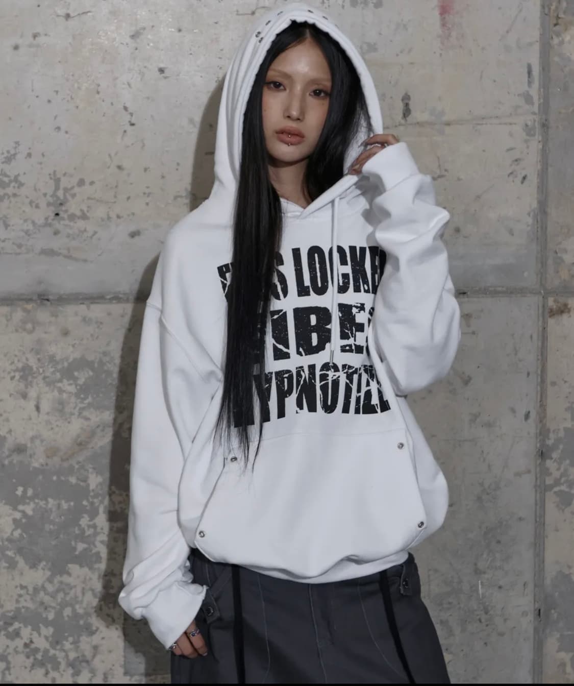 힙노타이즈 아일렛 후드 (WHITE) F25ZB012 상품이미지2