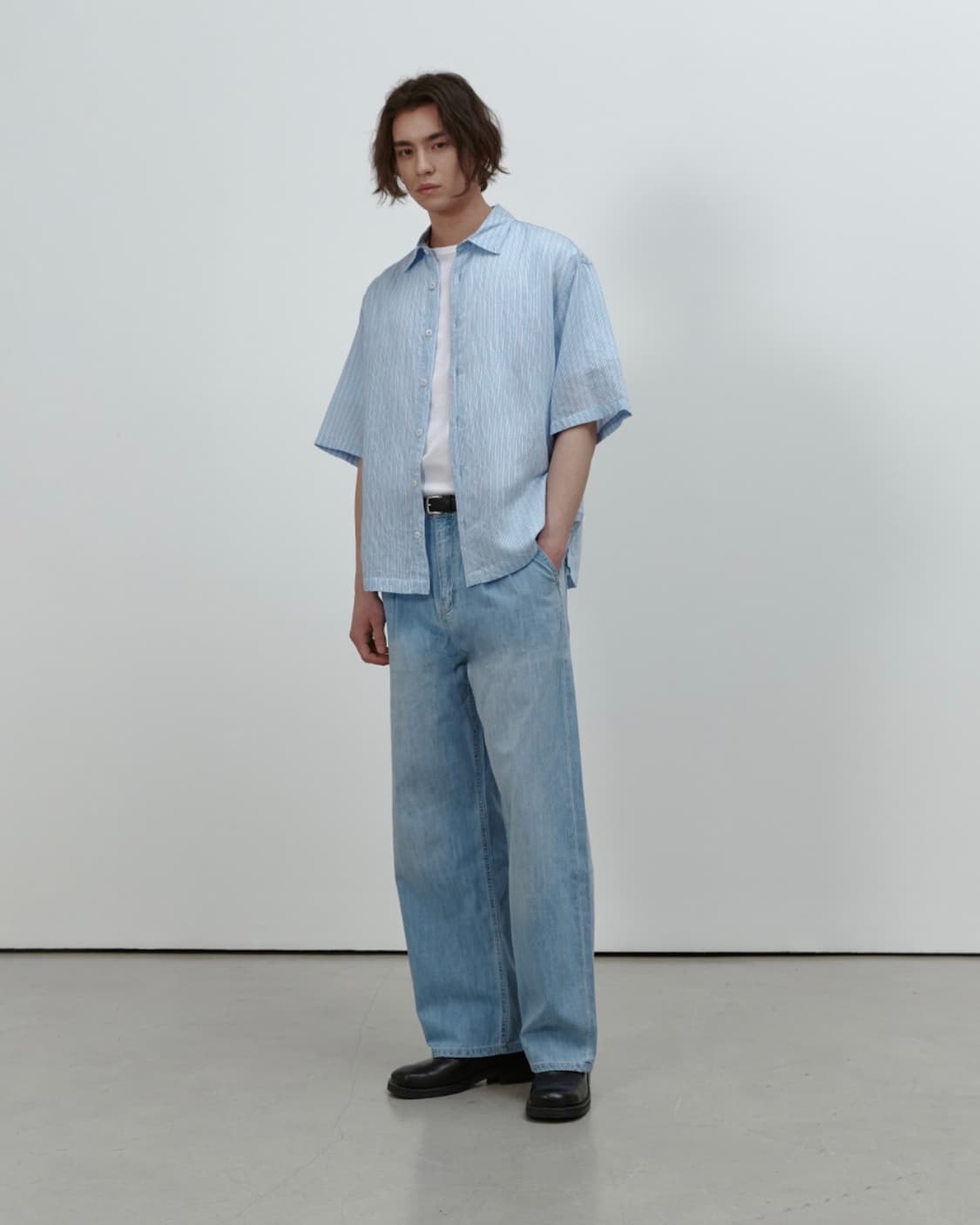 포트너스 라이트 투턱 와이드 진스 라이트블루 L Light Two Tuc 상품이미지7