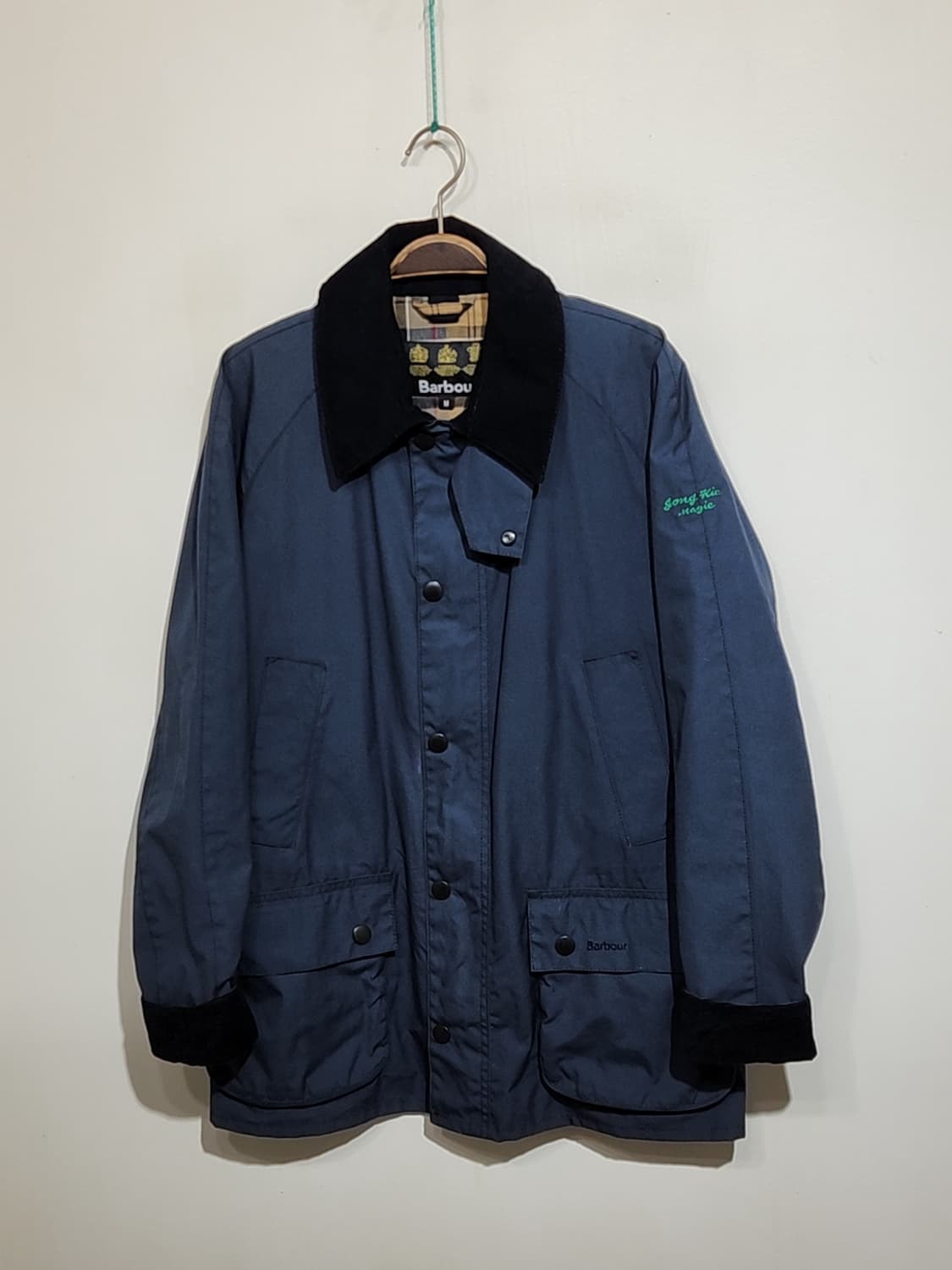 (L) 바버 애쉬비 왁스자켓 ASHBY 왁싱점퍼 코듀로이 카라넥  상품이미지1