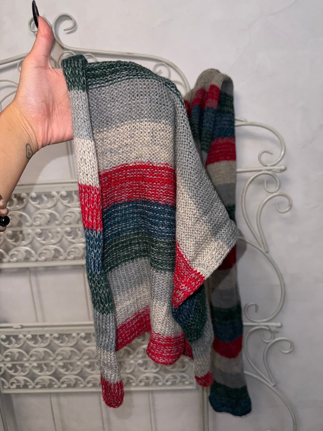 Mute color mix stripe knit muffler 상품이미지4