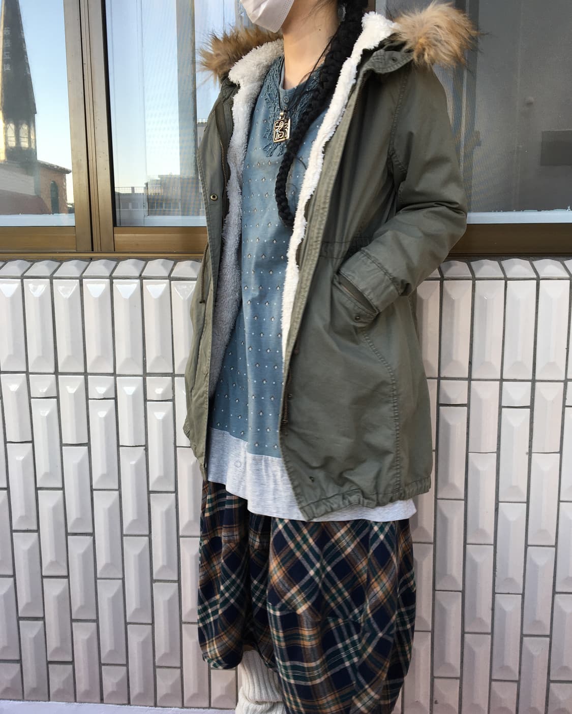 Fake fur hood filed jacket 상품이미지5