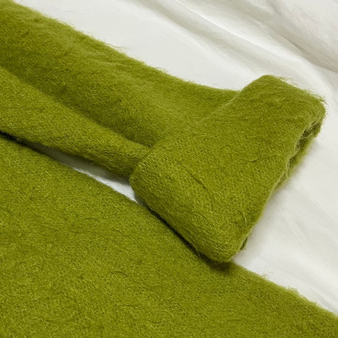 빈티지 ) 올리브그린 모헤어 로브 코트 상품이미지3