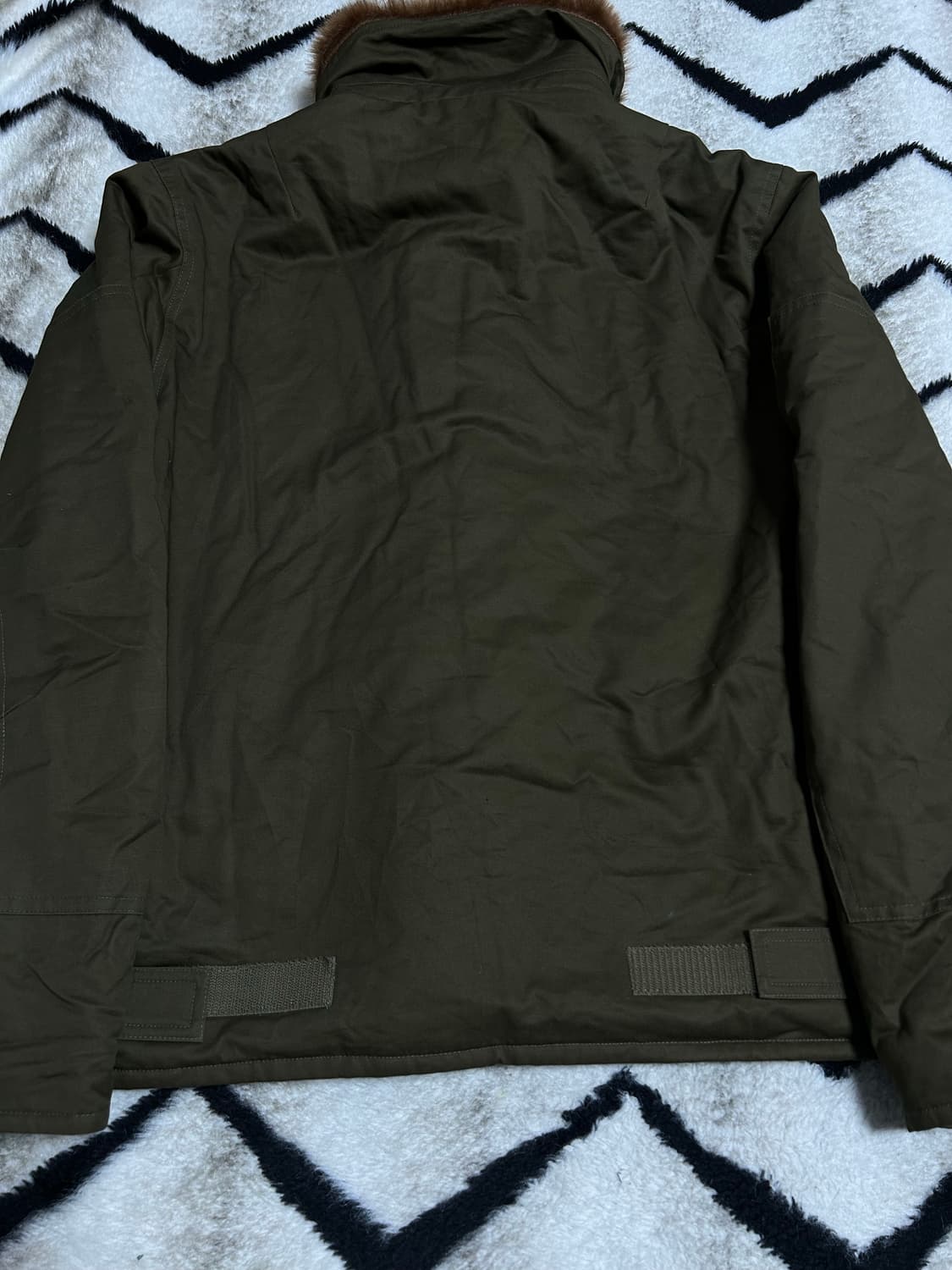 [L]엑스톤즈 XJ39 오버핏 퍼 코튼 자켓/카키 상품이미지6