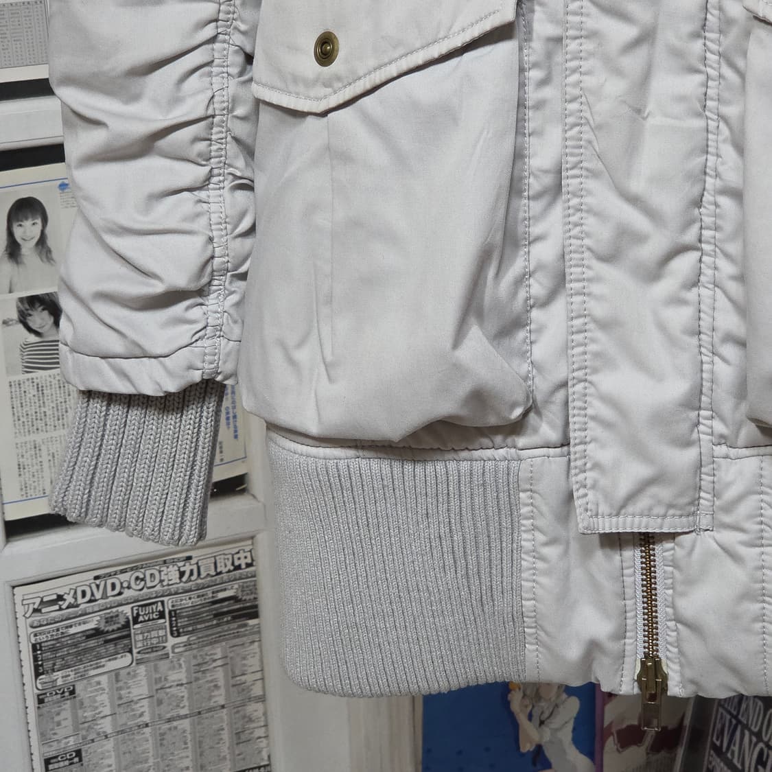 JPN 라이트 그레이 퍼 후드 야상 투웨이 점퍼 상품이미지5