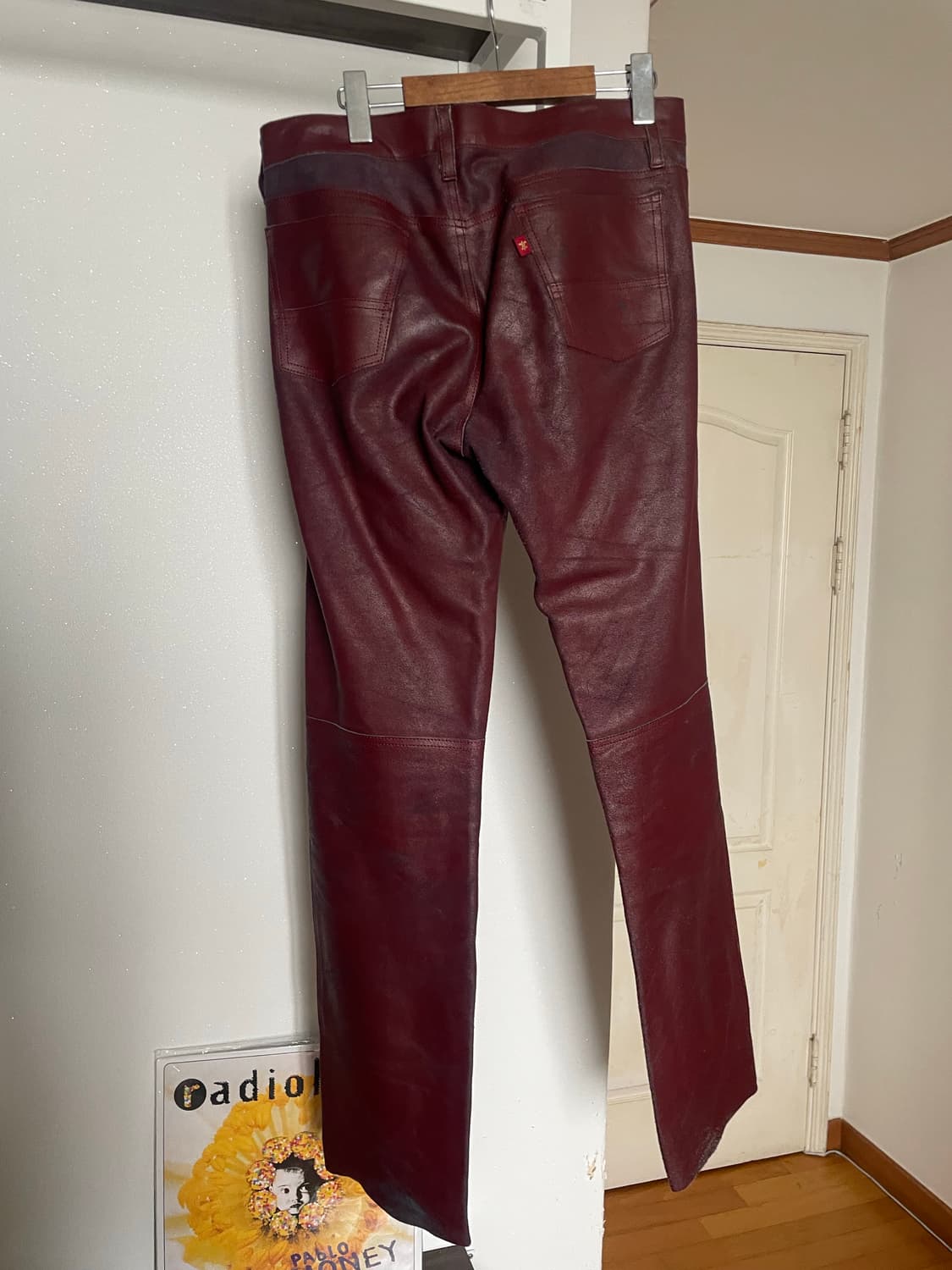 펑크 크랙진 – 일본산 소가죽 레더 팬츠 (버건디 / Size 48) 상품이미지4