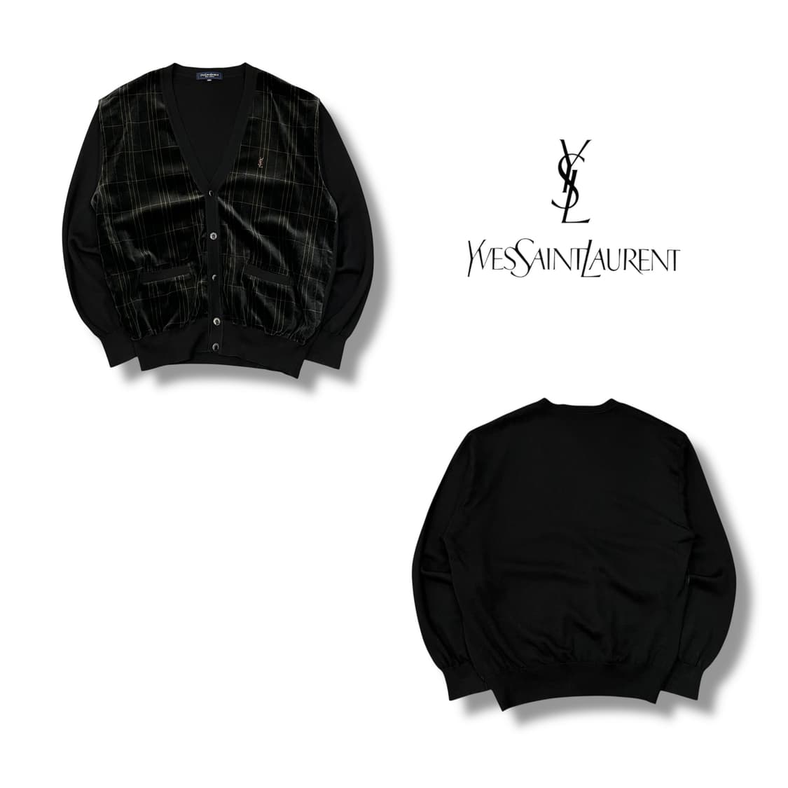 입생로랑 체크 니트 가디건 y14401 상품이미지1