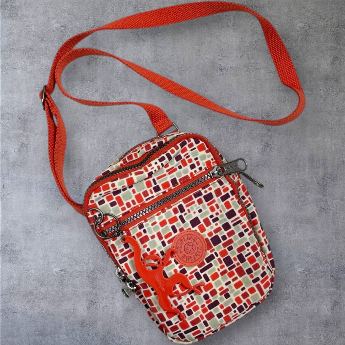 키플링 Kipling 오렌지 멀티컬러 리미티드 프린트 미니 크로스백 상품이미지1