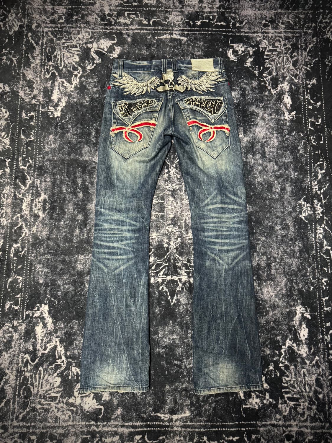 red pepper skull-printed denim pants 상품이미지2