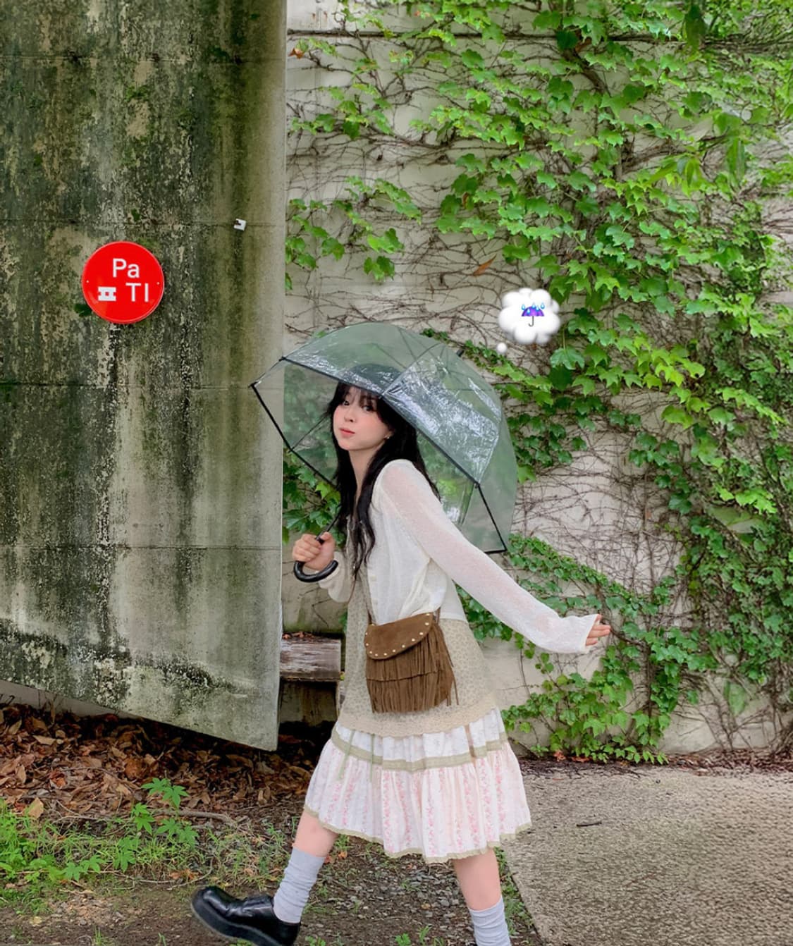 당일배송/모리걸) 에이비글 베로니 플라워 미디 스커트 밴딩 핑크 free 상품이미지1