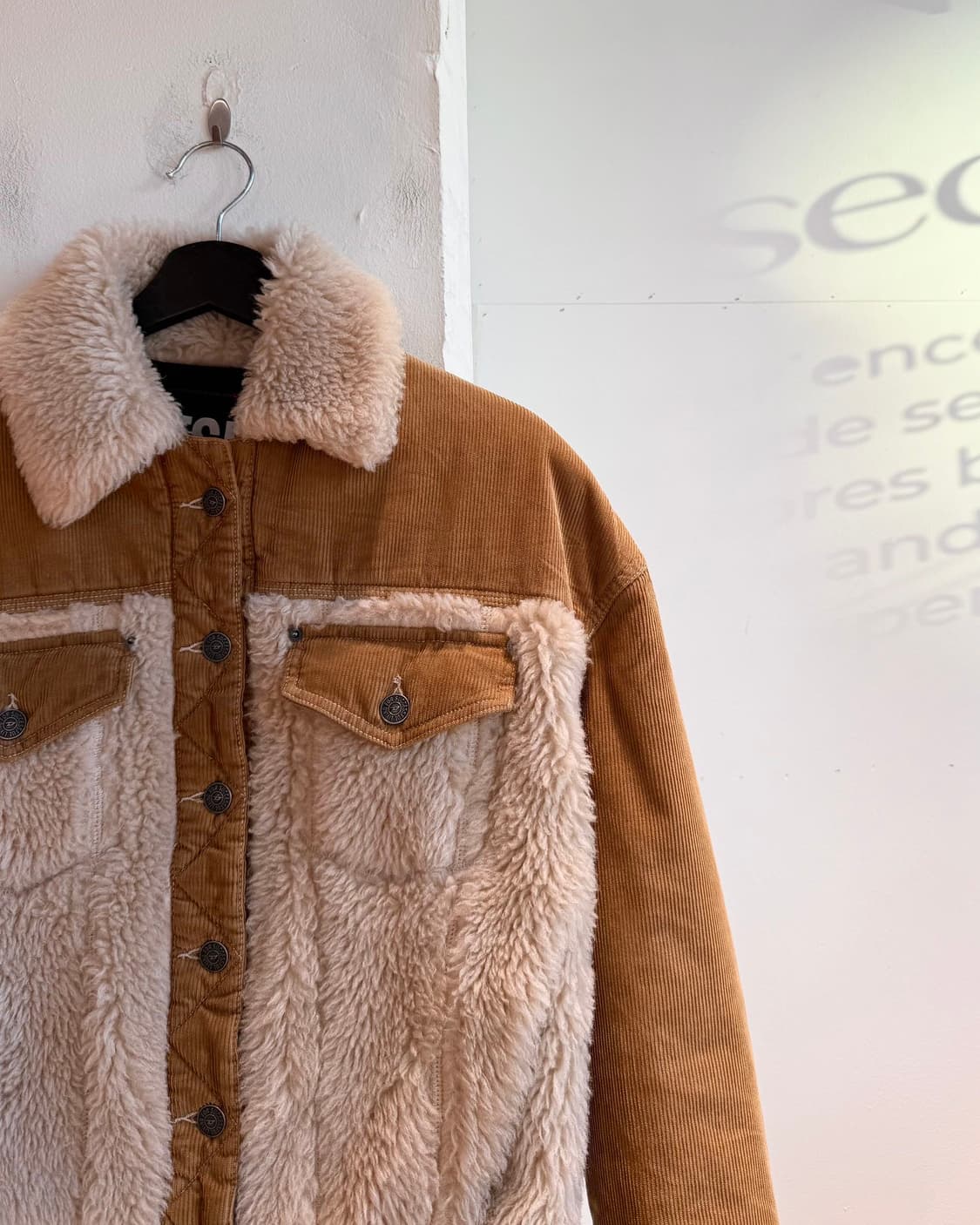 디젤 브라운 W-ARY 플리스 코듀로이 자켓 상품이미지5