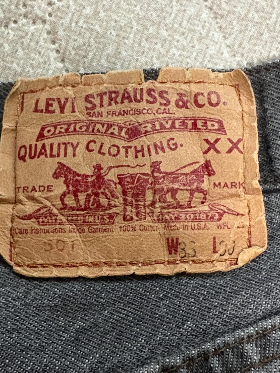 80s USA 빈티지 리바이스 501 블랙 데님 팬츠 상품이미지6