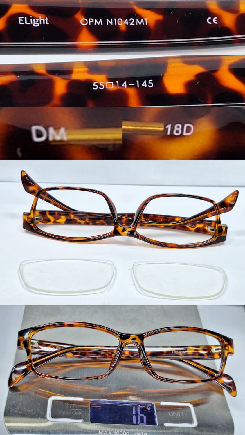 ELight 일본 하우스 브랜드(메가네 이치바)뿔테 스퀘어 안경 안경테 상품이미지2