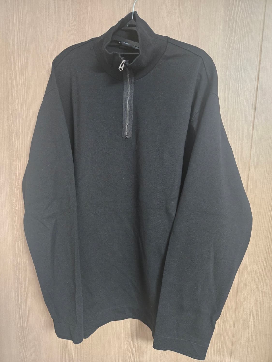 ILCORSO 블랙 세미오버핏 집업 하이넥 롱 슬리브 상품이미지2