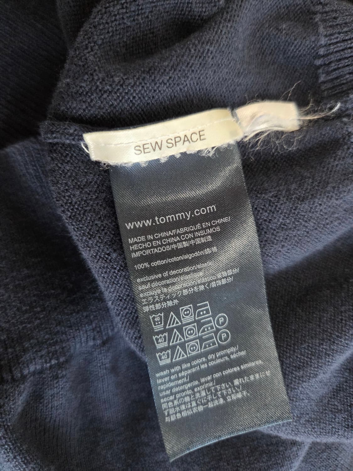 타미힐피거 브이넥 니트 네이비 L/G 상품이미지4