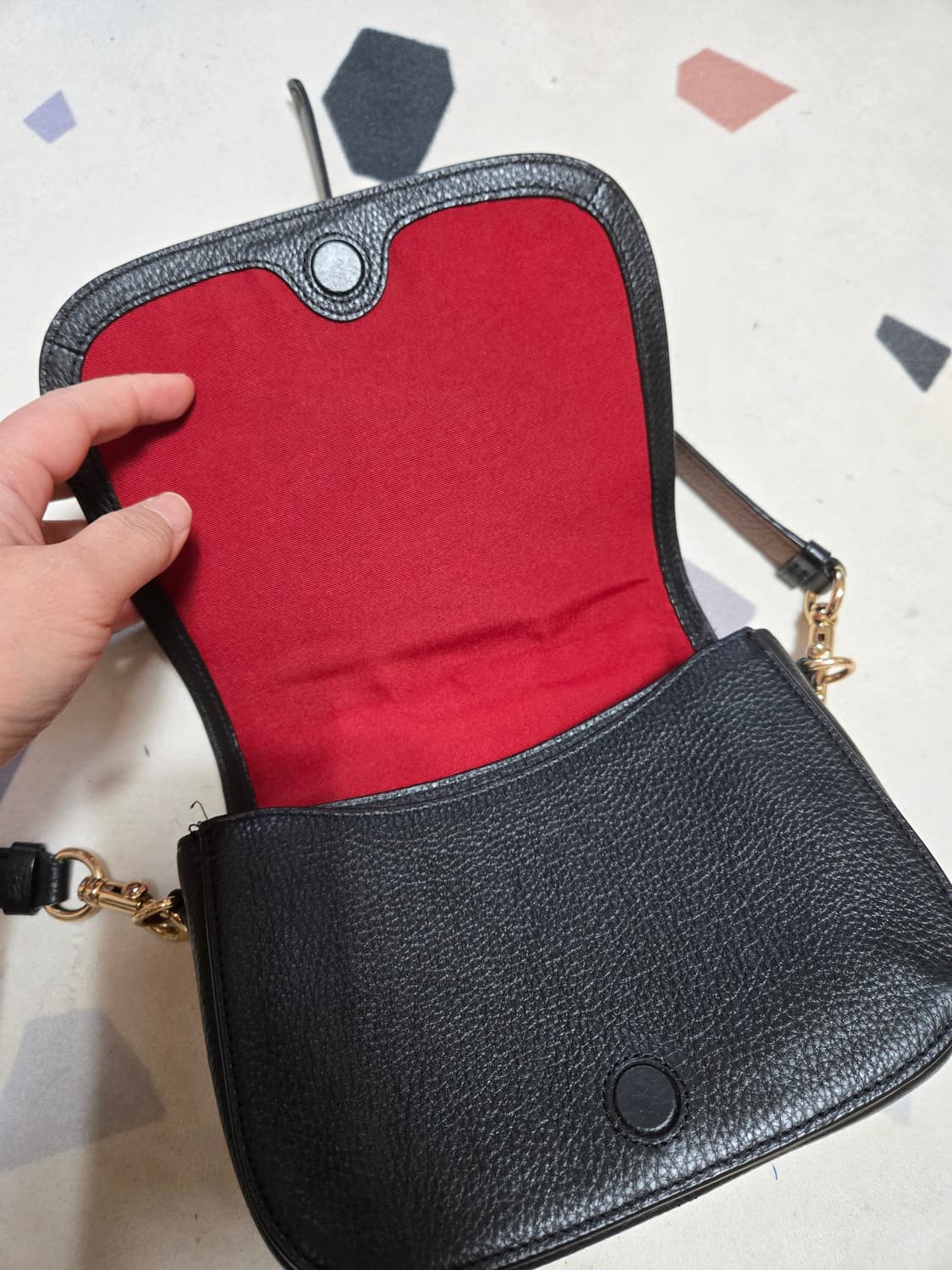 코치 여성 홀스 앤 캐리지 새들 백 블랙 검정 크로스백 상품이미지6