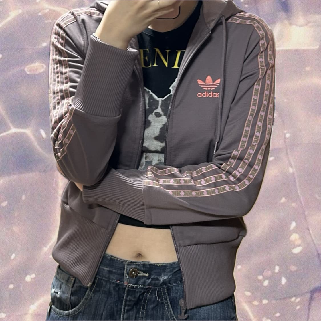 아디다스 페루 후드 져지 브라운핑크 희귀져지 90 상품이미지3