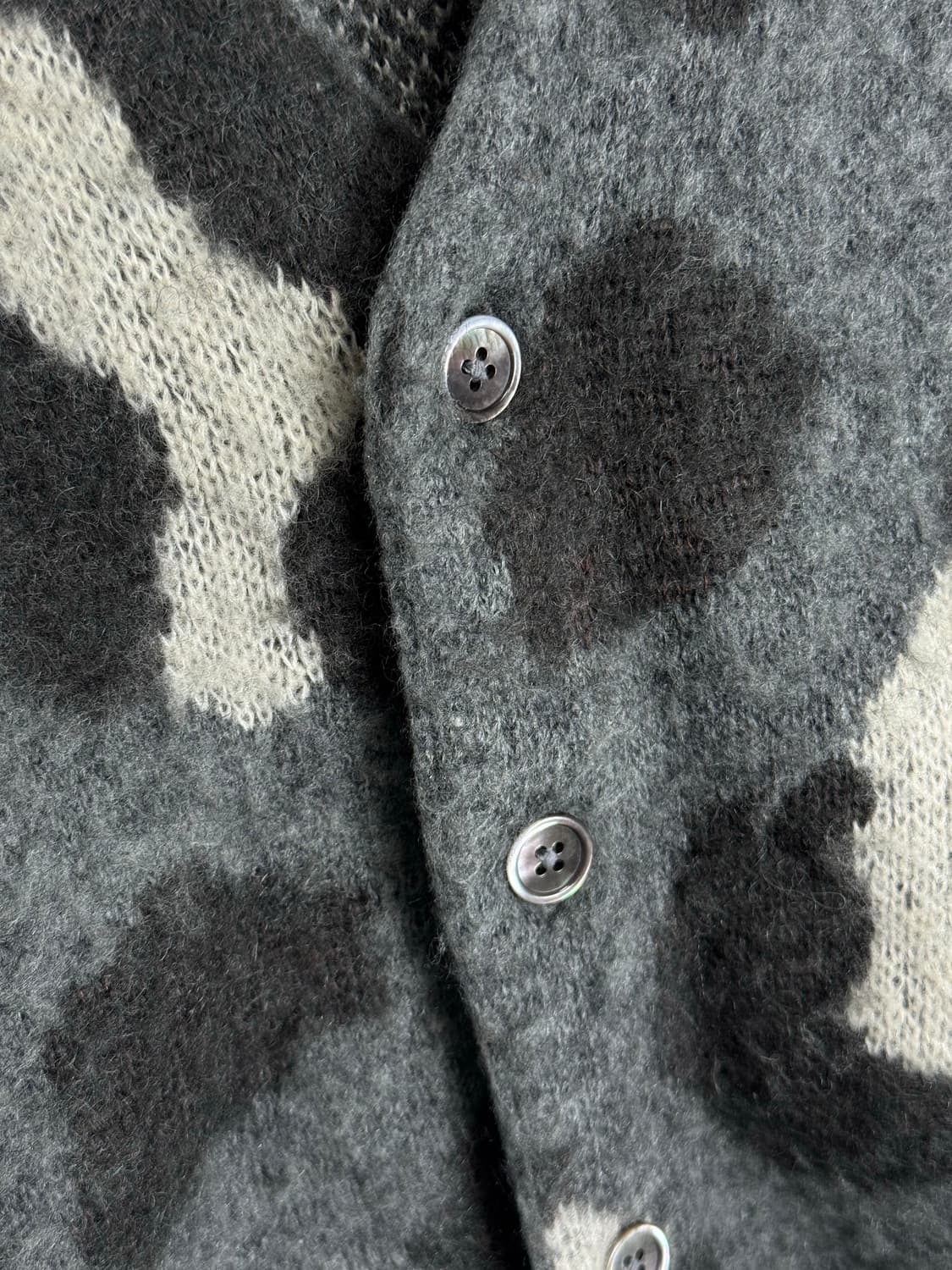 빔즈 그레이 모헤어 샤기 레오파드 가디건 L 상품이미지6