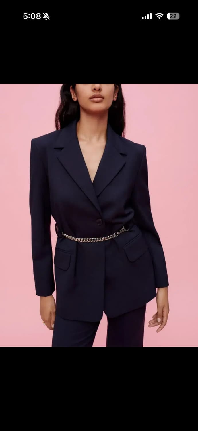 마쥬 체인 블레이저 자켓 네이비2 상품이미지5