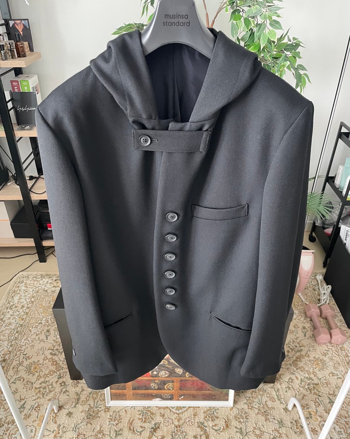 요지 야마모토 뿌르옴므 개버딘 울 후드 자켓 상품이미지3