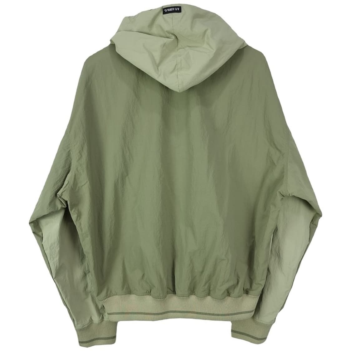 [아조바이아조] 나일론 도킹 프린팅 오버사이즈 후드티 베이지 M18438 상품이미지3