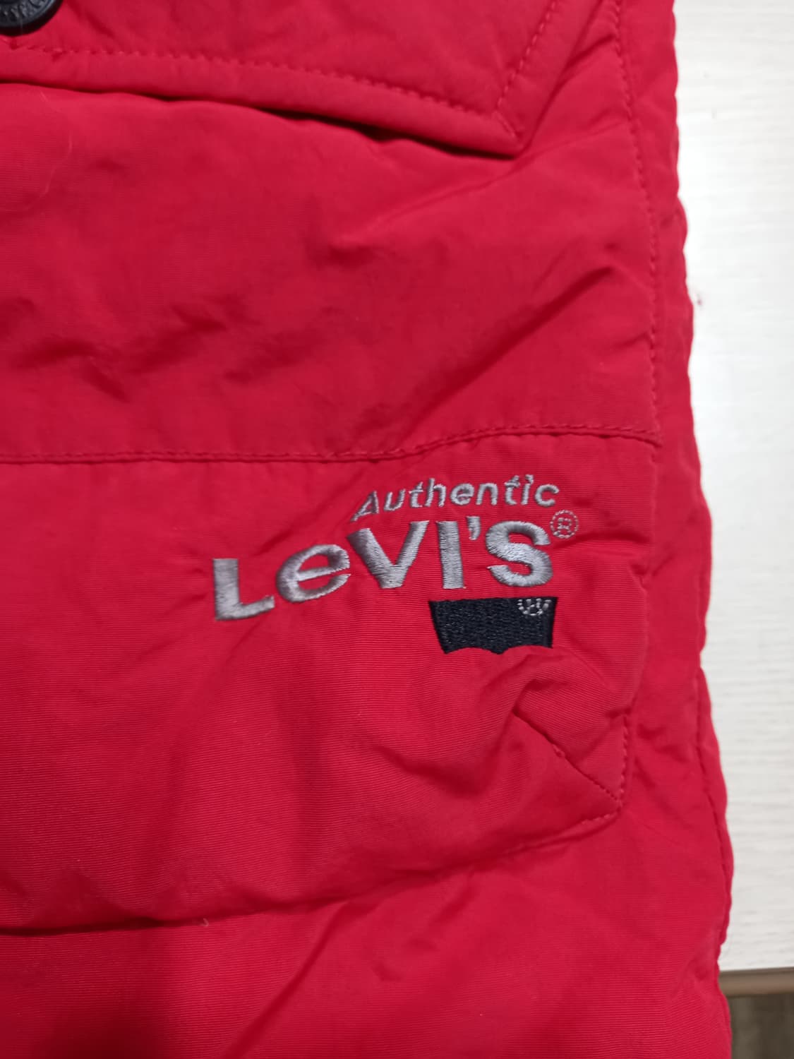 M90 리바이스 여성용 덕다운 하프패딩 레드 M-978 상품이미지3