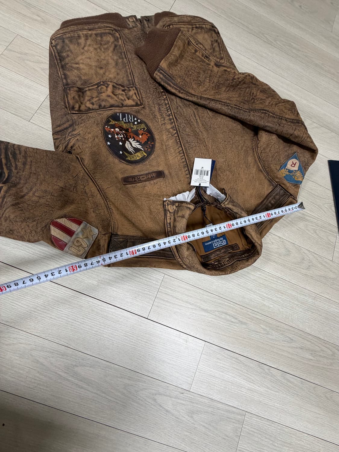 폴로 랄프로렌 a-2 플라잉 타이거 가죽 자켓 M 새상품 상품이미지4