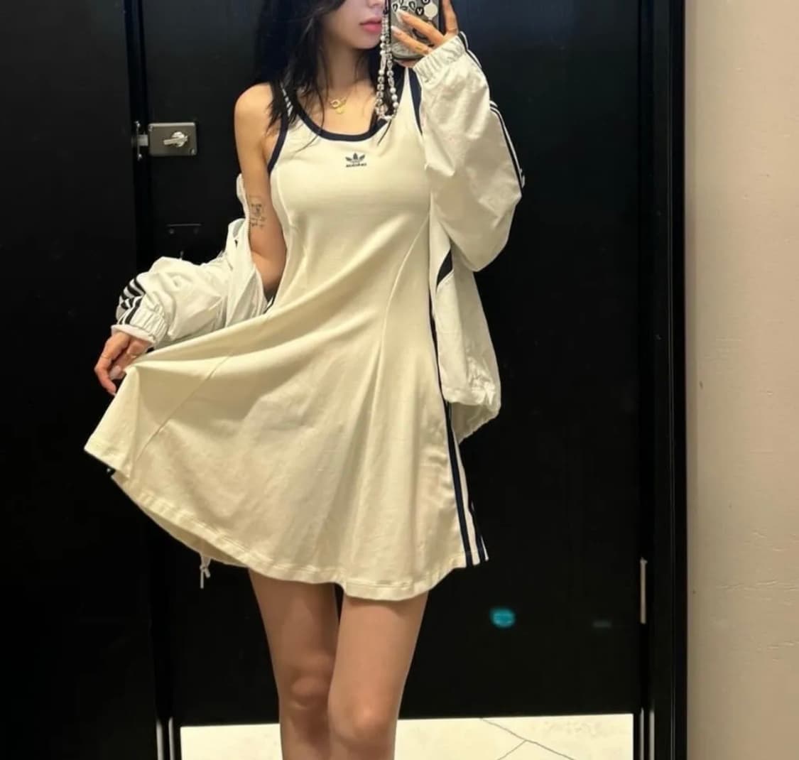 아디다스 탱크탑 드레스 화이트 새상품 xs 상품이미지1