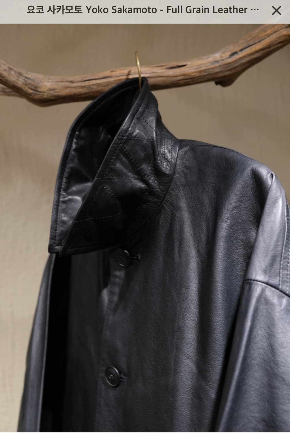 요코사카모토 25fw 풀그레인 레더 블랙 상품이미지2