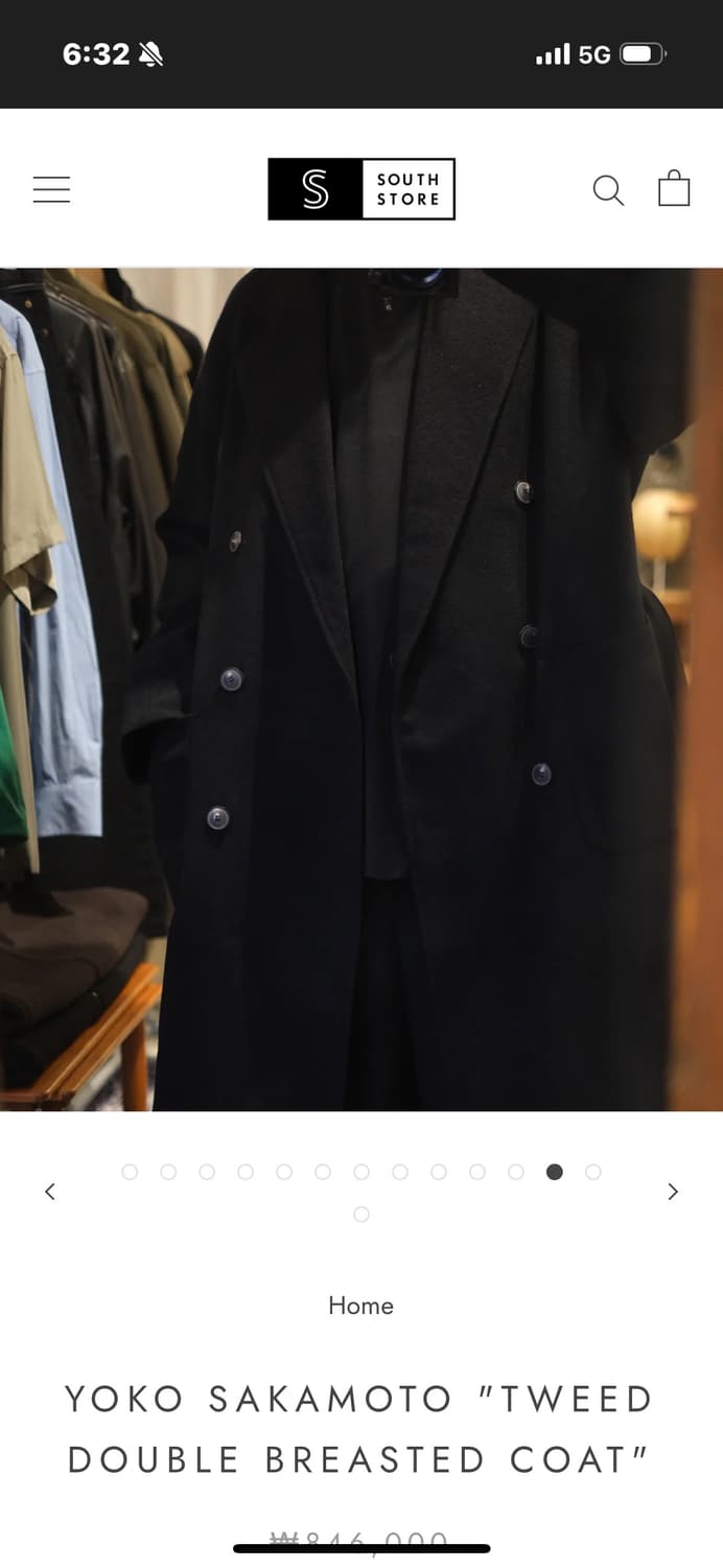 요코사카모토 23AW 로브 더블 코트 그레이 상품이미지5