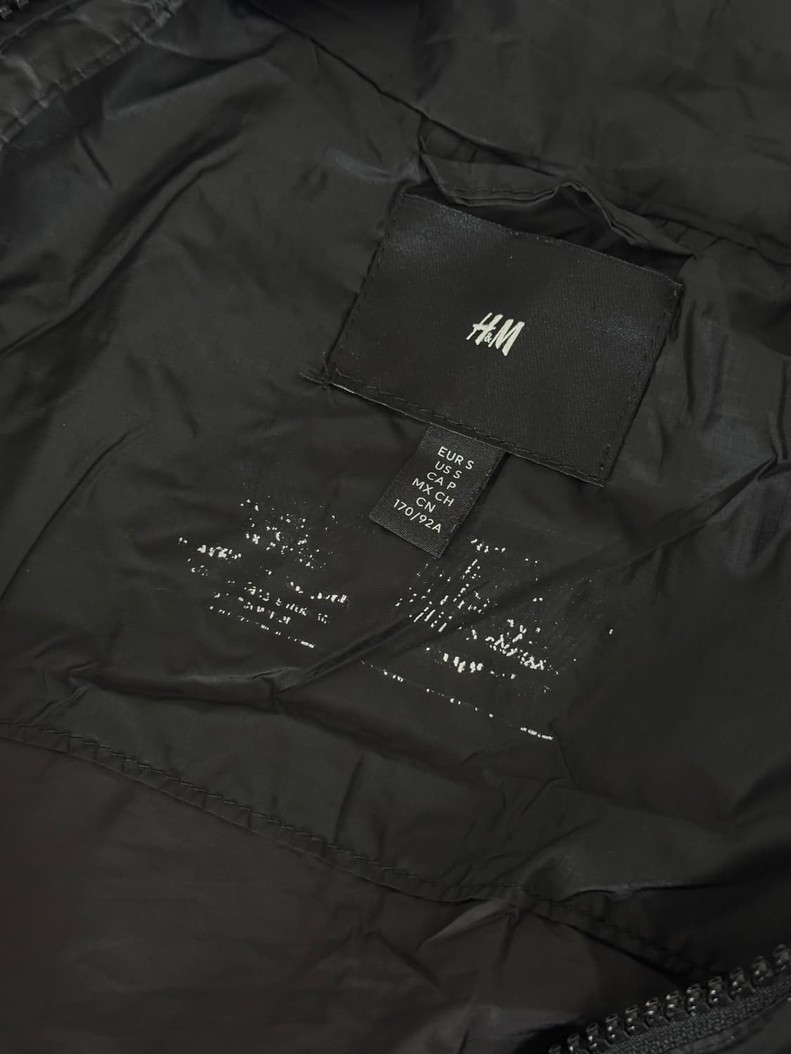 H&M 경량 패딩 블랙 S 상품이미지4