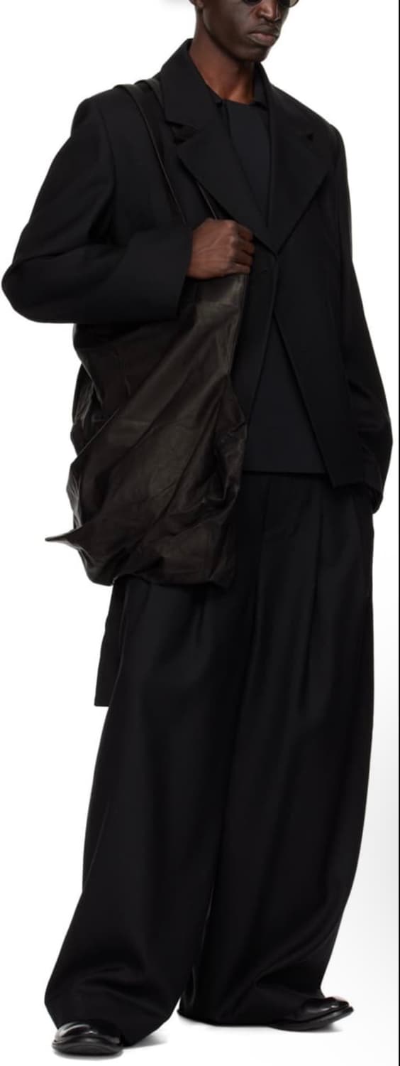 [48] 펫트리코 와이드 팬츠 블랙 상품이미지1