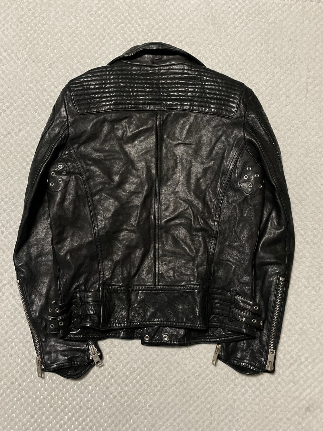 광희시장 웨스턴 무드 램스킨 양가죽 바이커 레더 자켓 상품이미지2