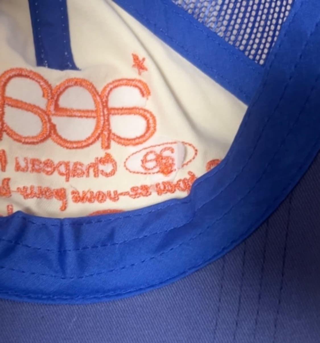 AEAE WEB LOGO MESH CAP BLUE/ORANGE 볼캡 상품이미지3