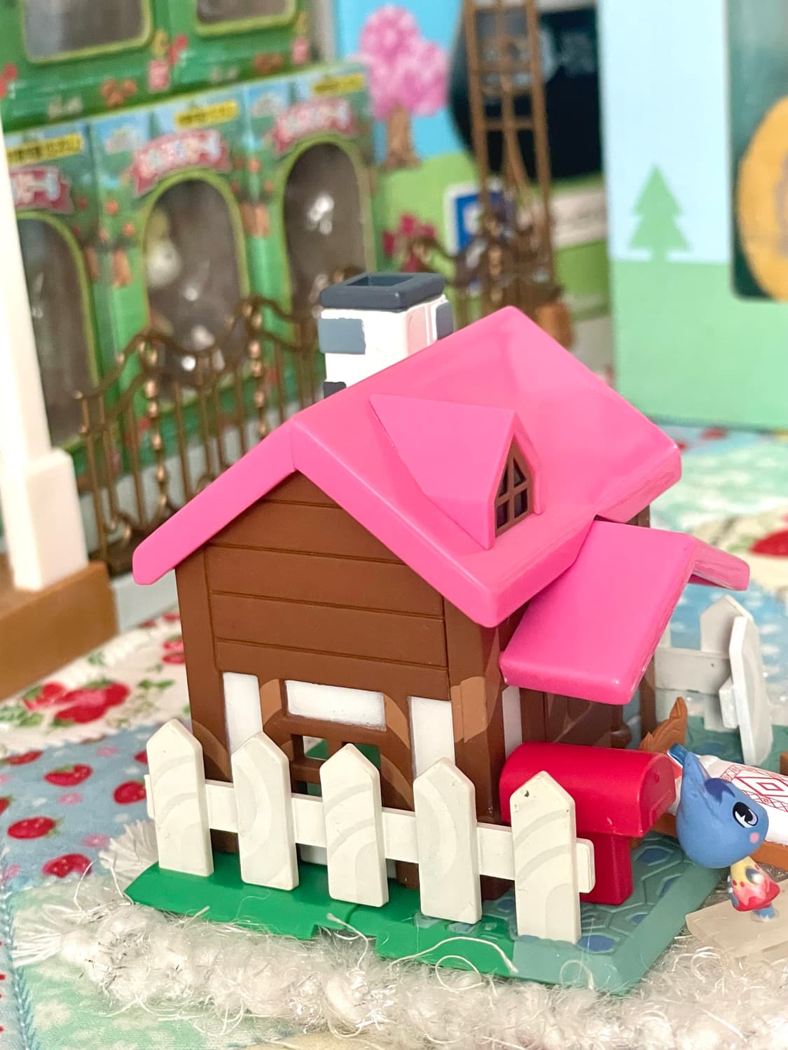 동물의숲 고전 숲을만들자 나의집 극장판 분홍 핑크 지붕 집 피규어 상품이미지3
