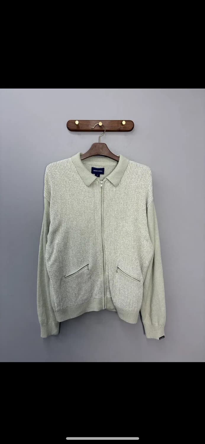 디스이즈네버댓 벨벳 니트 지퍼 폴로 아이보리 H1721 상품이미지2