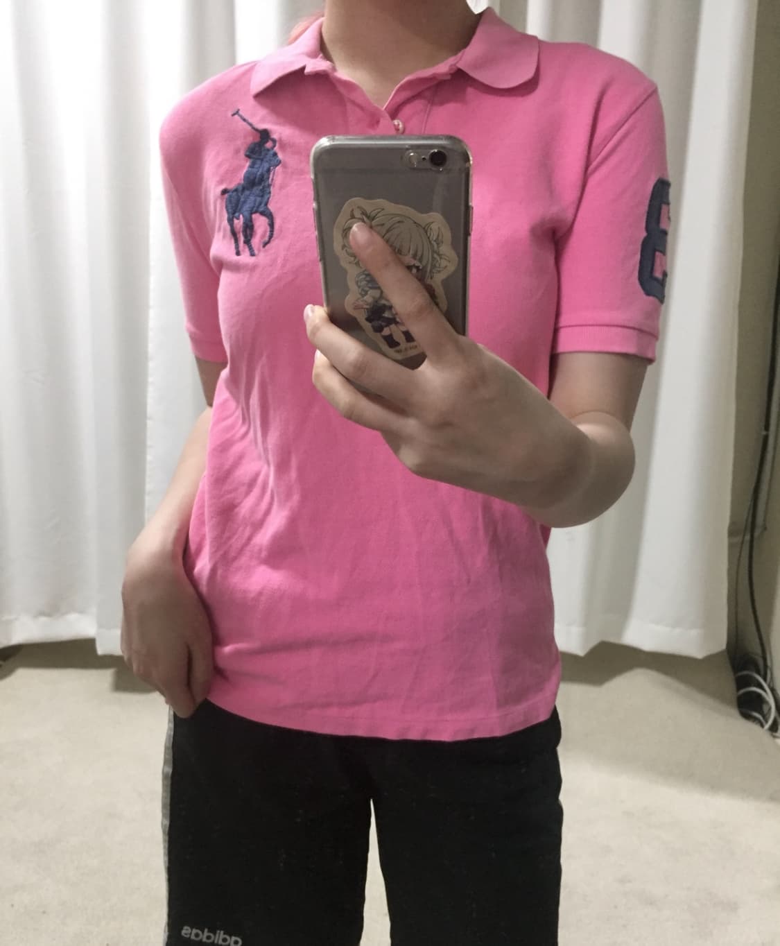 폴로 랄프로렌 핑크 빅포니 카라 빅포니 반팔 티셔츠 상품이미지1
